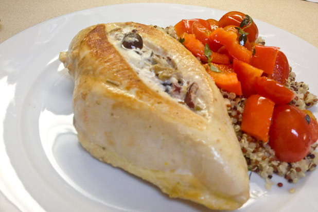 Goat-Cheese-and-Olive-Stuffed Chicken Breast