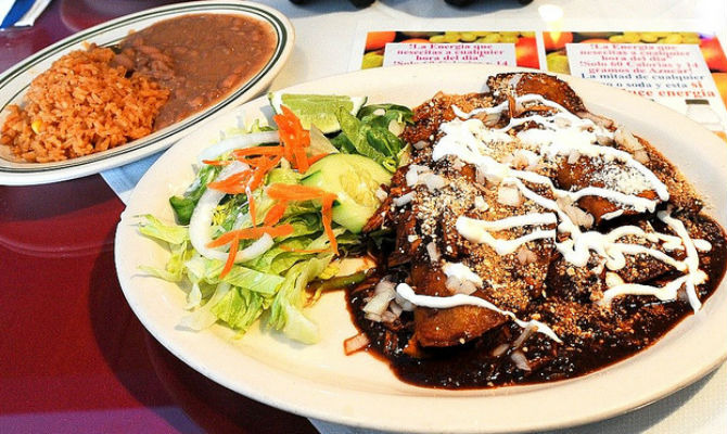 Chicken Enchiladas with Mole Sauce