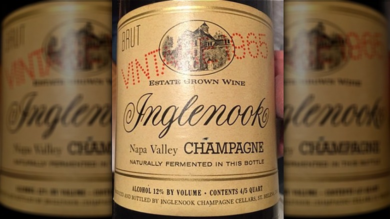 bottle of Inglenook Brut Champagne