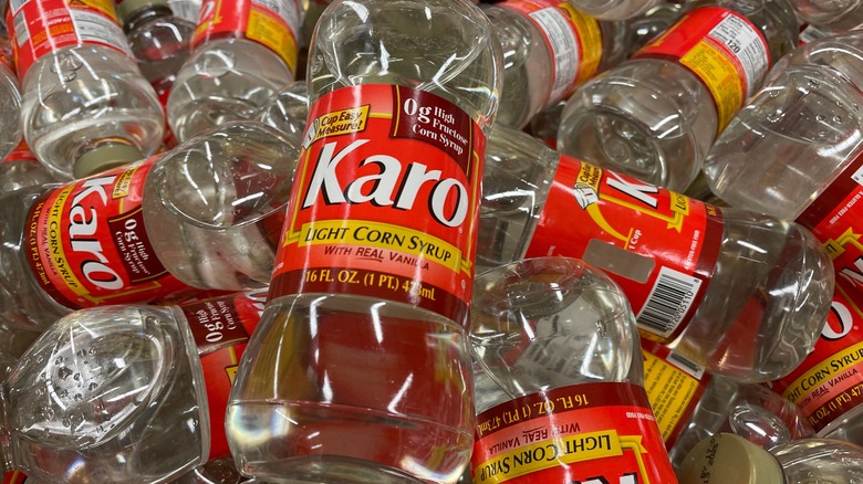 Pile of Karo syrup bottles