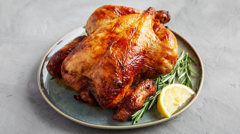 Roasted chicken with lemon, rosemary