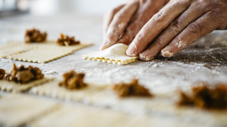 Handmaking ravioli