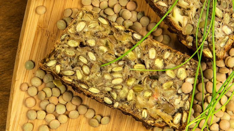 Vegan meatloaf with lentils