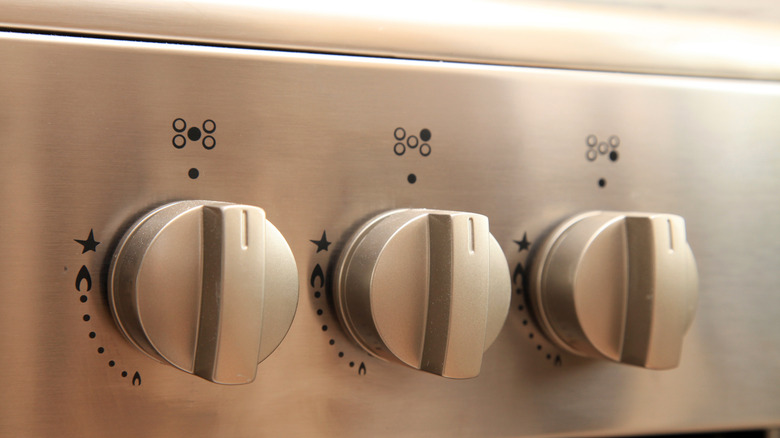 Three oven knobs