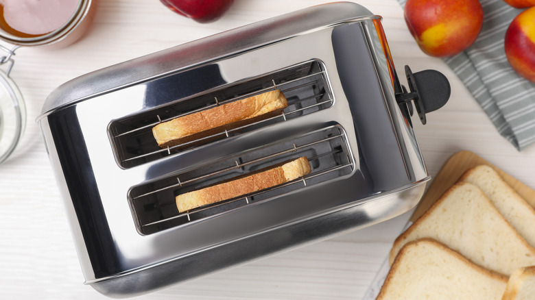 Overhead view of clean toaster 