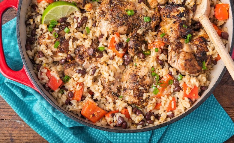 One Pot Caribbean Jerk Chicken & Rice