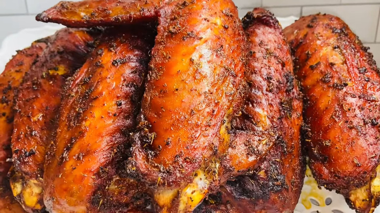 Turkey wings covered in spices