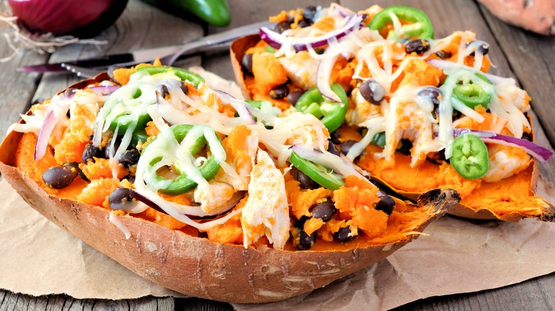 Stuffed baked sweet potatoes