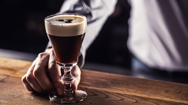 Serving an Irish Coffee