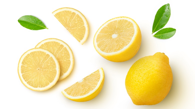 halved lemons and lemon slices