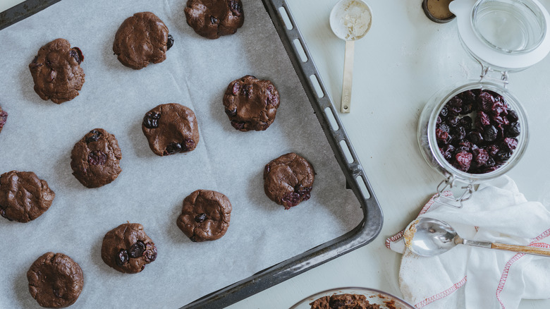 Cookies on a baking sheet