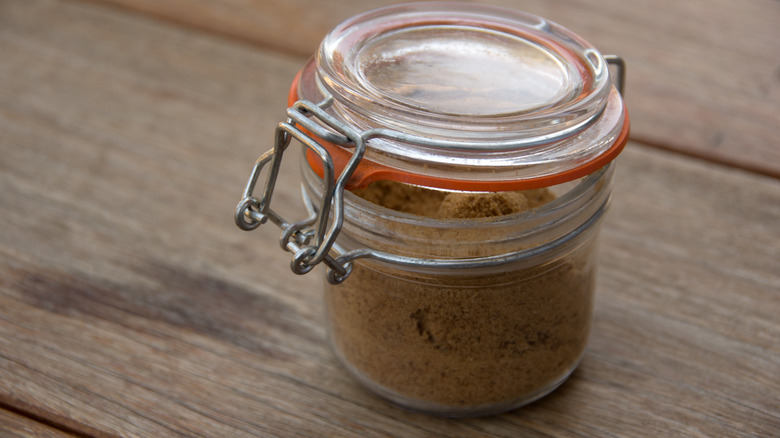 Brown sugar in a jar