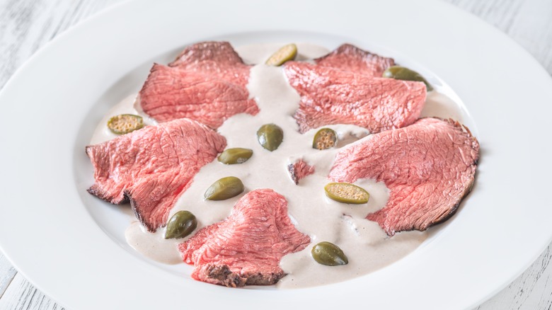 Plate of vitello tonnato