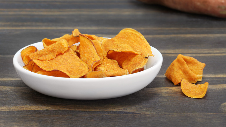 Bowl of sweet potato chips