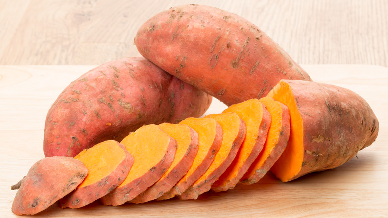 Sliced sweet potato