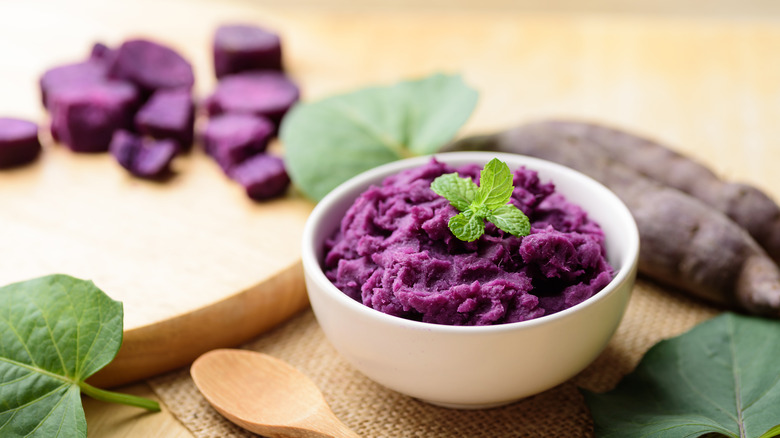 mashed purple sweet potatoes