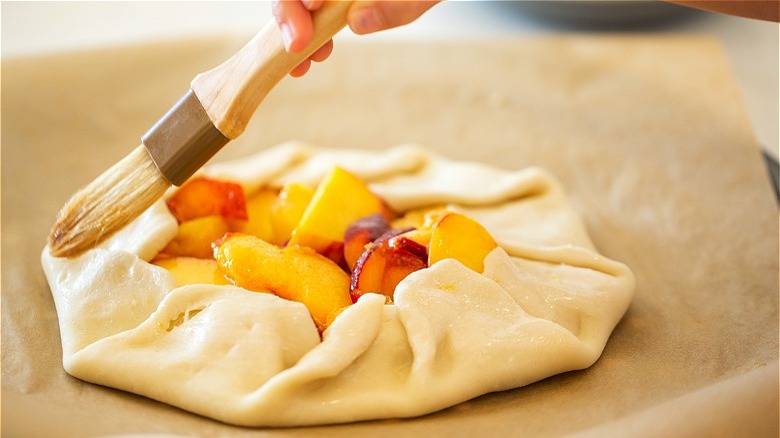 Fruit galette with pastry brush 