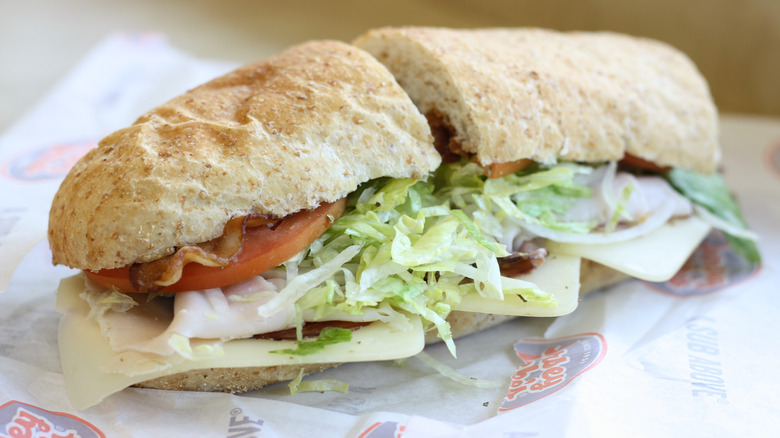 Jersey mike's sub cut in half