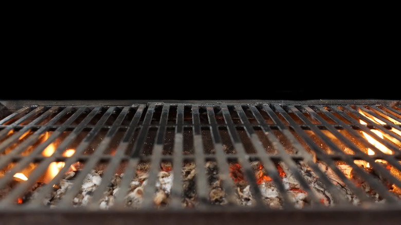 grill grate with fire underneath