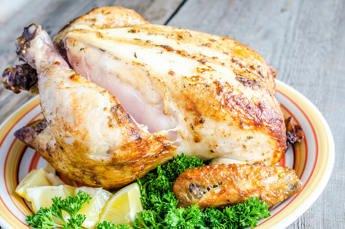 Whole Grilled Chicken With Citrus Butter