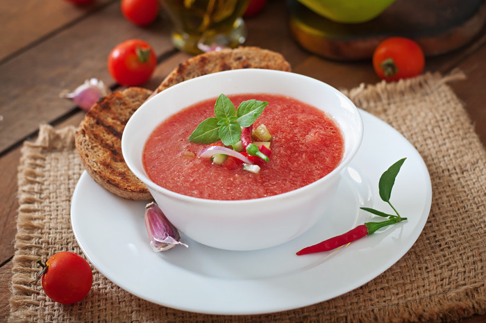 Chilled Vodka and Tomato Gazpacho