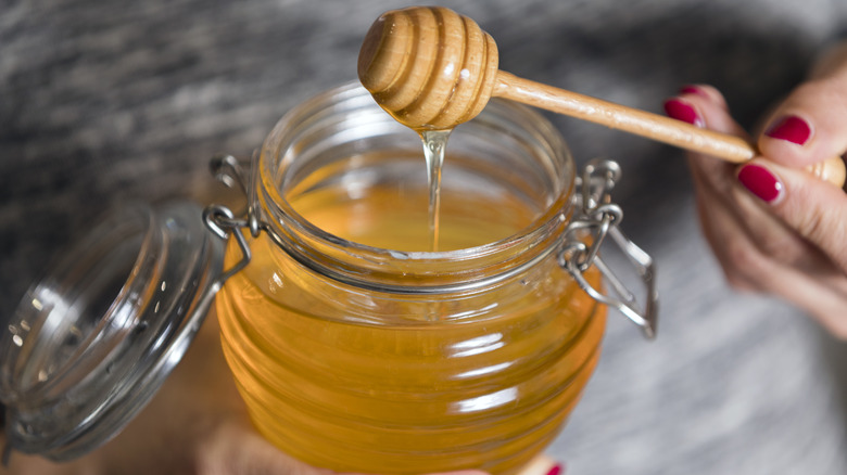 Honey in jar