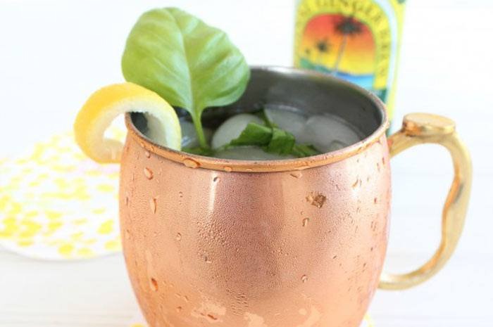 Peach Basil Moscow Mule