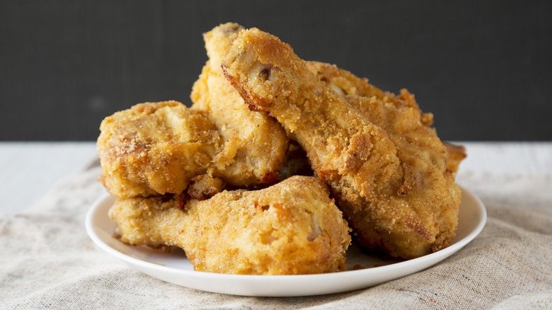 Oven fried chicken on a plate