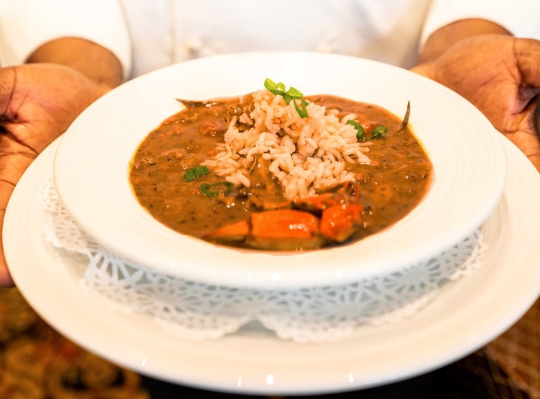 Shrimp, crab and oyster gumbo