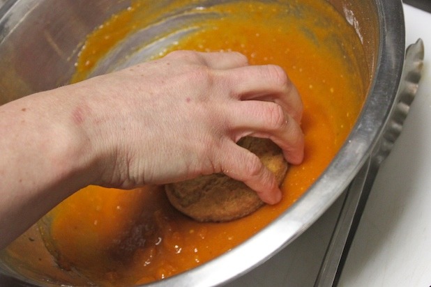 Dipping in Pumpkin Glaze