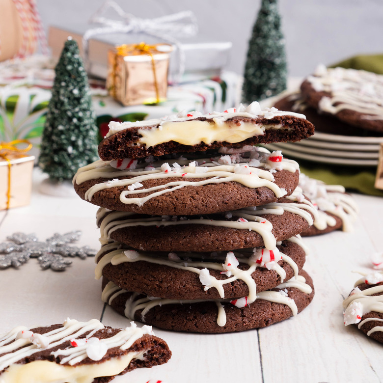 Triple Chocolate Peppermint Molten Cookies