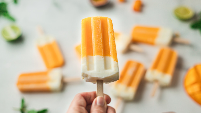 yellow and white popsicle