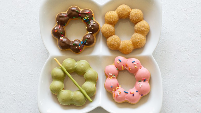 Colorful mochi donuts