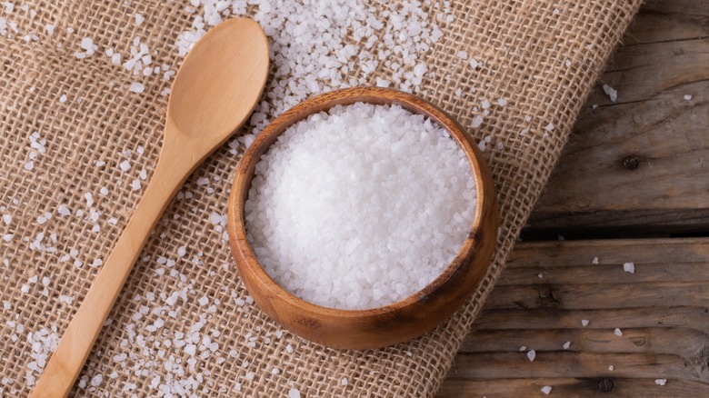 bowl of salt with spoon