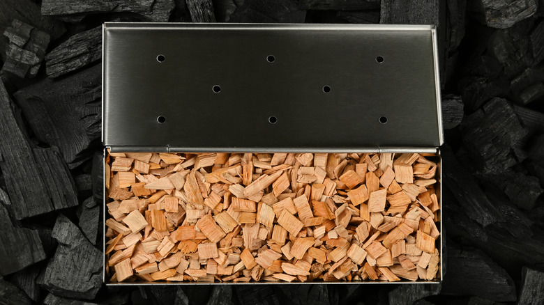 DIY smoker box with wood chips