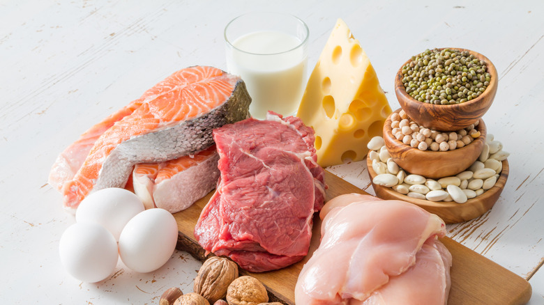 A plate full of protein choices