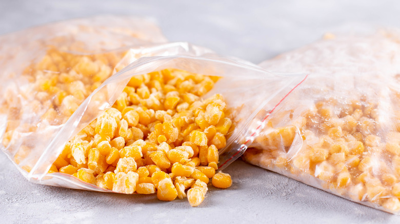 bags of frozen corn