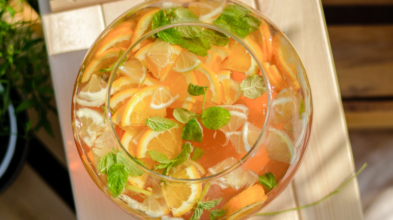 Bowl of orange punch