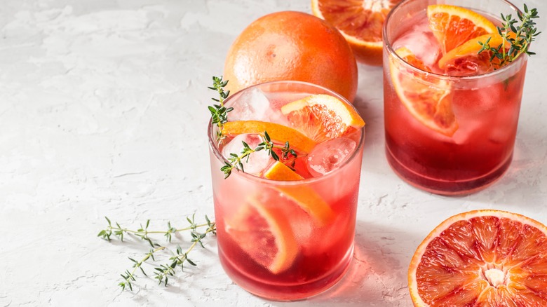 Fresh thyme and blood orange Negroni