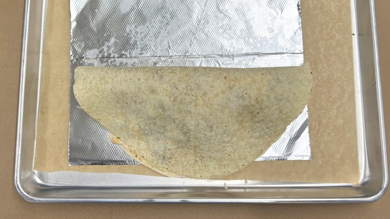 folded tortilla for burrito