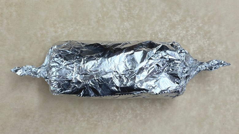 final wrapped burrito in foil