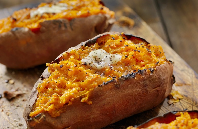 Cook sweet potatoes in the microwave