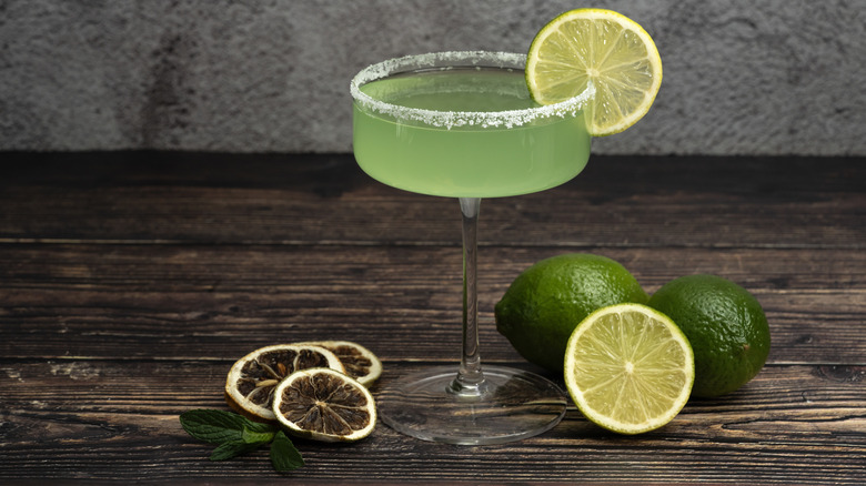 margarita with fresh and dried limes