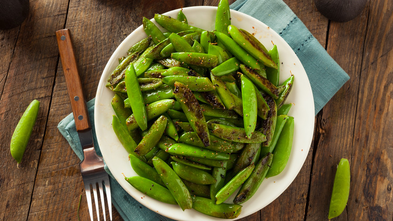 Bowl of sugar snap peas