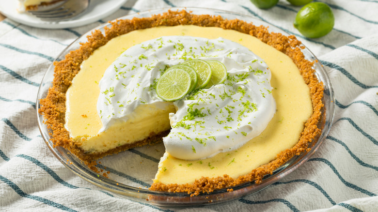 sliced key lime pie