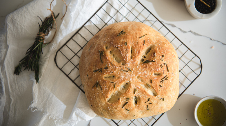 Homemade focaccia bread