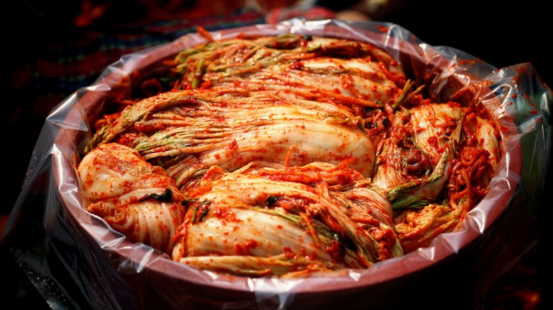 Large batch of kimchi