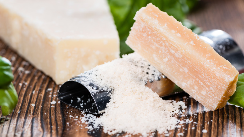 Close-up of grated Parmesan