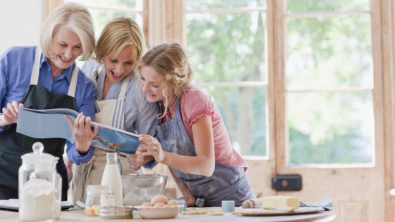 Women checking a recipe