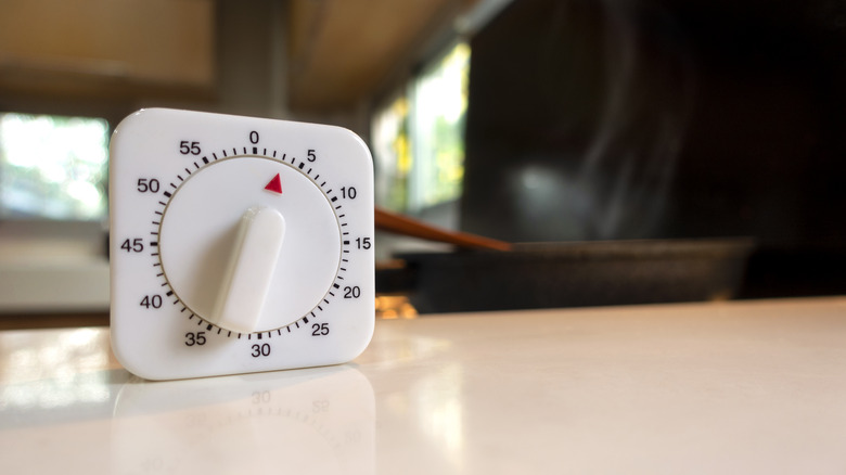 Cooking timer on table